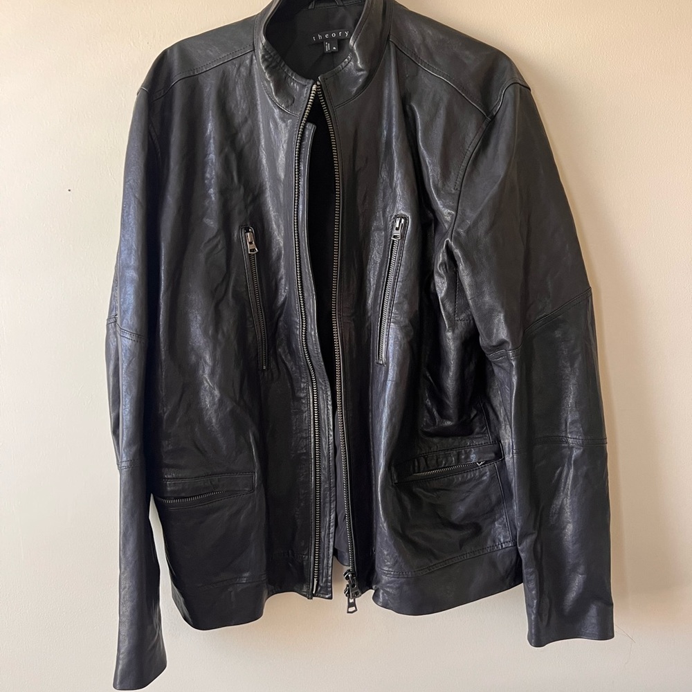 Theory men’s leather jacket XL European - more likely L in the US